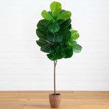 6’ Artificial Giant Leaf Fiddle Leaf Fig Tree in Decorative Planter with Real Touch Leaves-Tree-Parc Decor