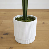 6’ Artificial Paradise Palm with White Decorative Planter-Tree-Parc Decor