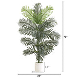6’ Artificial Paradise Palm with White Decorative Planter-Tree-Parc Decor