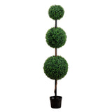 6’ Artificial Triple Ball Boxwood Topiary Tree (Indoor/Outdoor)-Tree-Parc Decor