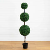 6’ Artificial Triple Ball Boxwood Topiary Tree (Indoor/Outdoor)-Tree-Parc Decor