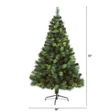 6' Assorted Green Scotch Pine Artificial Christmas Tree with 250 LED Lights-Christmas Tree-Parc Decor