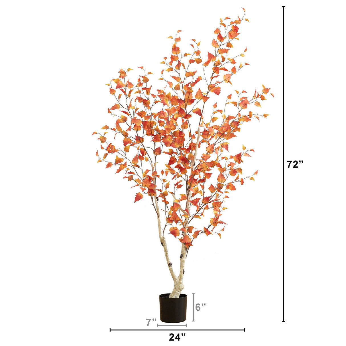6’ Autumn Birch Artificial Fall Tree-Tree-Parc Decor