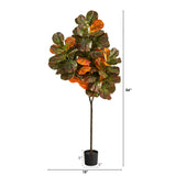 6’ Autumn Fiddle Leaf Artificial Tree-Tree-Parc Decor