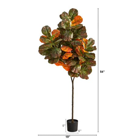 6’ Autumn Fiddle Leaf Artificial Tree-Tree-Parc Decor