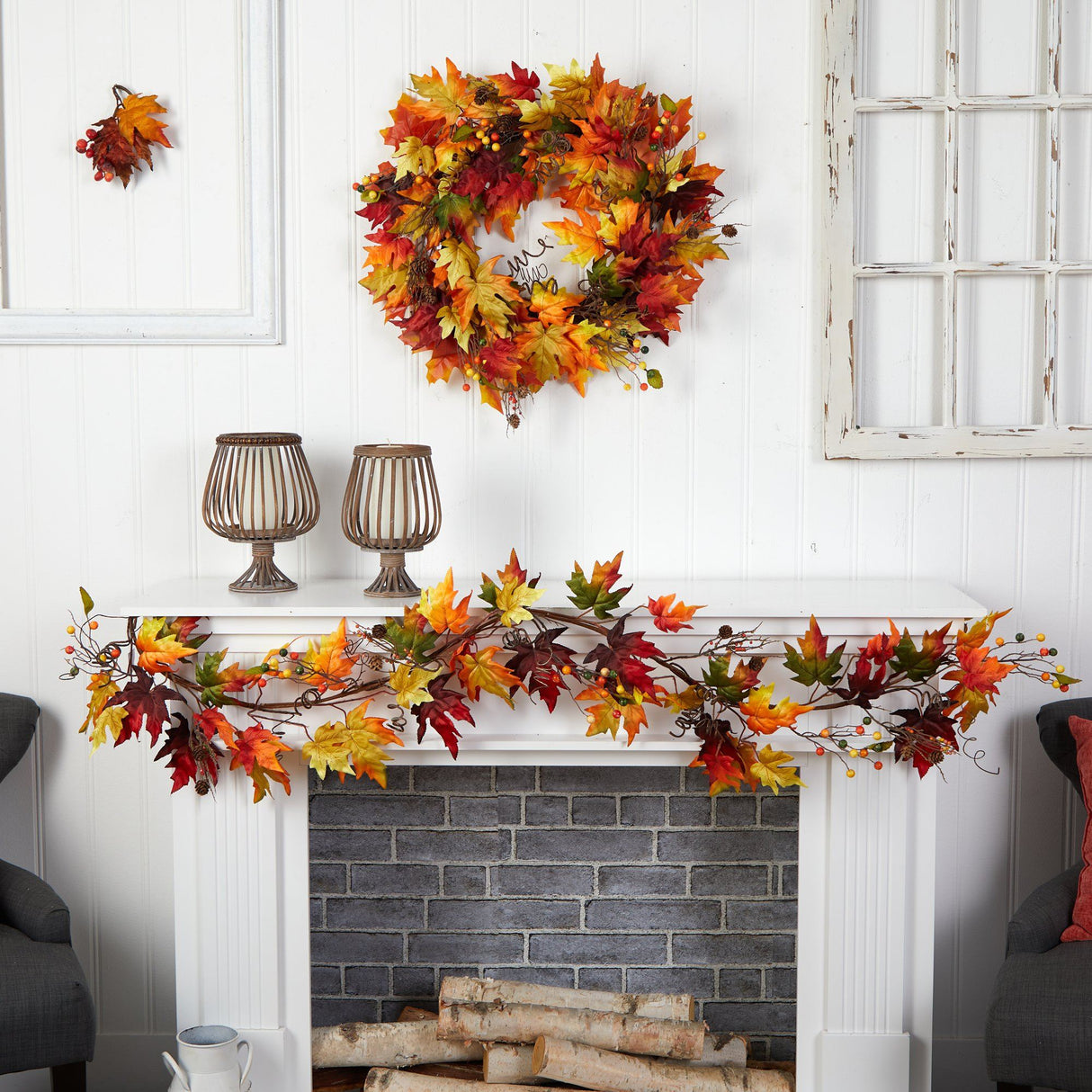 6’ Autumn Maple Leaf and Berry Fall Garland-Garland-Parc Decor