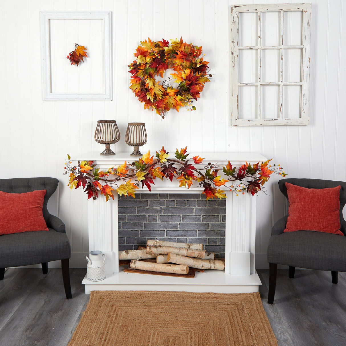 6’ Autumn Maple Leaf and Berry Fall Garland-Garland-Parc Decor