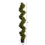 6’ Boxwood Topiary Spiral Artificial Tree (Indoor/Outdoor)-Tree-Parc Decor
