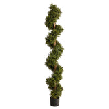 6’ Boxwood Topiary Spiral Artificial Tree (Indoor/Outdoor)-Tree-Parc Decor