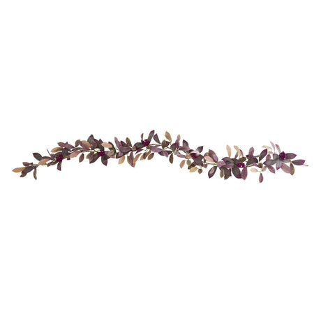 6’ Fall Laurel Leaf with Berries Artificial Garland (Set of 2)-Garland-Parc Decor