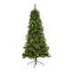 6’ Flat Back Montreal Mountain Artificial Christmas Tree with Pine Cones and Berries-Christmas Tree-Parc Decor