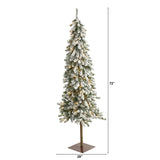 6’ Flocked Alpine Artificial Christmas Tree with 200 Lights and 580 Bendable Branches-Christmas Tree-Parc Decor