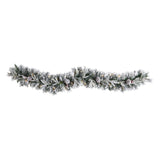6’ Flocked Artificial Christmas Garland with Pine Cones and 35 Warm White LED Lights-Garland-Parc Decor