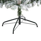 6’ Flocked Livingston Fir Artificial Christmas Tree with Pine Cones and 696 Bendable Branches-Christmas Tree-Parc Decor