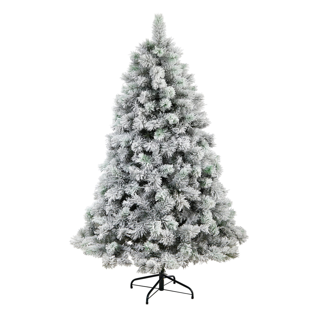 6’ Flocked Oregon Pine Artificial Christmas Tree with 300 Clear Lights and 551 Bendable Branches-Christmas Tree-Parc Decor
