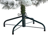 6’ Flocked Oregon Pine Artificial Christmas Tree with 300 Clear Lights and 551 Bendable Branches-Christmas Tree-Parc Decor