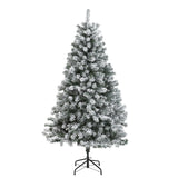 6' Flocked Rock Springs Spruce Artificial Christmas Tree-Christmas Tree-Parc Decor