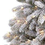 6’ Flocked South Carolina Spruce Artificial Christmas Tree with 450 Clear Lights and 925 Bendable Branches-Christmas Tree-Parc Decor