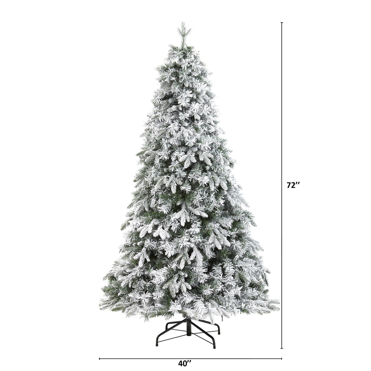 6' Flocked Vermont Mixed Pine Artificial Christmas Tree with 300 Clear LEDs Lights-Christmas Tree-Parc Decor
