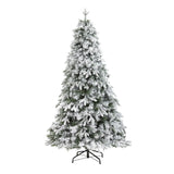 6' Flocked Vermont Mixed Pine Artificial Christmas Tree with 300 Clear LEDs Lights-Christmas Tree-Parc Decor