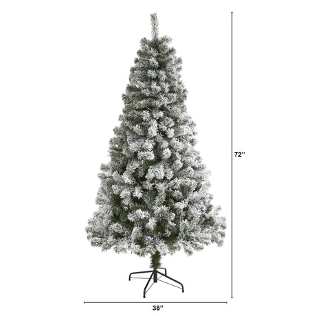 6' Flocked West Virginia Fir Artificial Christmas Tree-Christmas Tree-Parc Decor