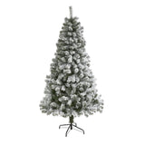 6' Flocked West Virginia Fir Artificial Christmas Tree-Christmas Tree-Parc Decor