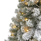 6' Flocked West Virginia Fir Artificial Christmas Tree with 250 Clear LED Lights-Christmas Tree-Parc Decor