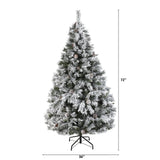 6' Flocked White River Mountain Pine Artificial Christmas Tree with Pinecones-Christmas Tree-Parc Decor