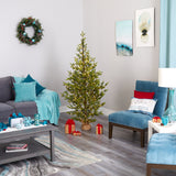 6’ Fraser Fir “Natural Look” Artificial Christmas Tree with 250 Clear LED Lights, a Burlap Base and 1243 Bendable Branches-Christmas Tree-Parc Decor