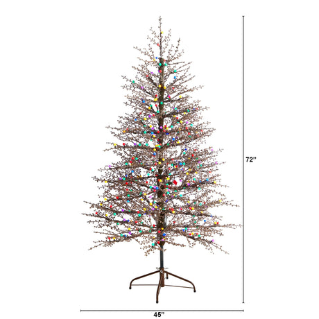 6' Frosted Berry Twig Christmas Tree-Christmas Tree-Parc Decor