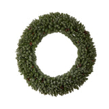 6’ Giant Flocked Christmas Wreath with Pinecones, 400 Clear LED Lights and 920 Bendable Branches-Wreath-Parc Decor