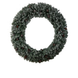 6’ Giant Flocked Christmas Wreath with Pinecones, 600 Clear LED Lights and 1000 Bendable Branches-Wreath-Parc Decor