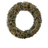 6’ Giant Flocked Christmas Wreath with Pinecones, 600 Clear LED Lights and 1000 Bendable Branches-Wreath-Parc Decor