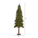 6’ Grand Alpine Artificial Christmas Tree with 300 Clear Lights and 601 Branches on Natural Trunk-Christmas Tree-Parc Decor