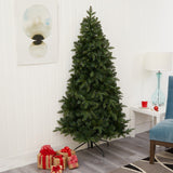 6’ Grand Teton Spruce Flat Back Artificial Christmas Tree with 180 Clear LED Lights and 727 Bendable Branches-Christmas Tree-Parc Decor