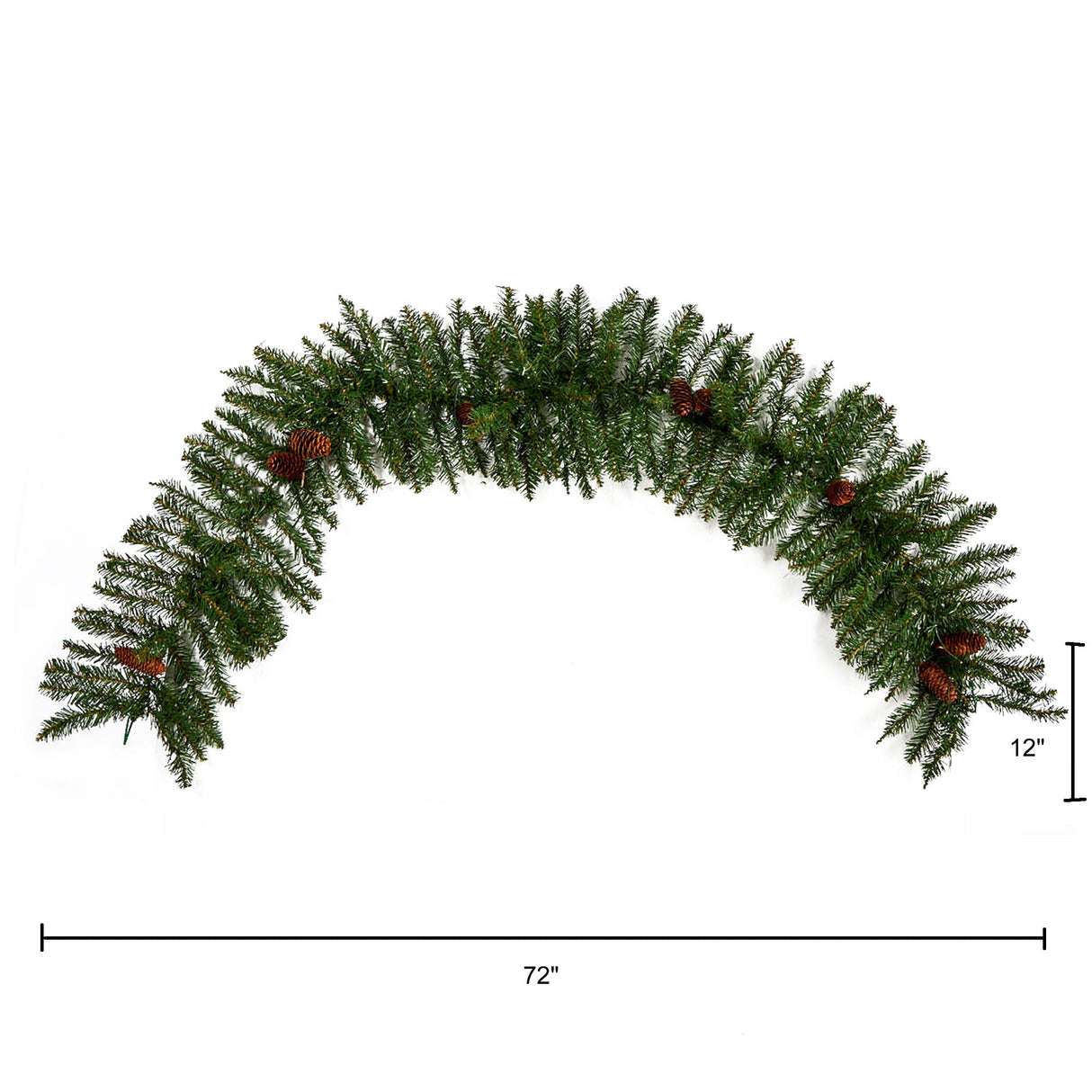 6' Mixed Alaskan Pines and Pinecones Artificial Christmas Garland 50 Warm White LED Lights-Garland-Parc Decor