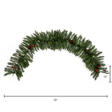 6' Mixed Alaskan Pines and Pinecones Artificial Christmas Garland 50 Warm White LED Lights-Garland-Parc Decor