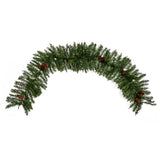 6' Mixed Alaskan Pines and Pinecones Artificial Christmas Garland 50 Warm White LED Lights-Garland-Parc Decor