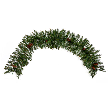 6' Mixed Alaskan Pines and Pinecones Artificial Christmas Garland 50 Warm White LED Lights-Garland-Parc Decor