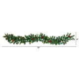 6’ Mixed Pine and Pinecone Artificial Garland (trimmed) 35 Clear LED Lights-Garland-Parc Decor