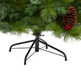 6’ Montana Mixed Pine Artificial Christmas Tree with Pine Cones, Berries and 350 Clear LED Lights-Christmas Tree-Parc Decor