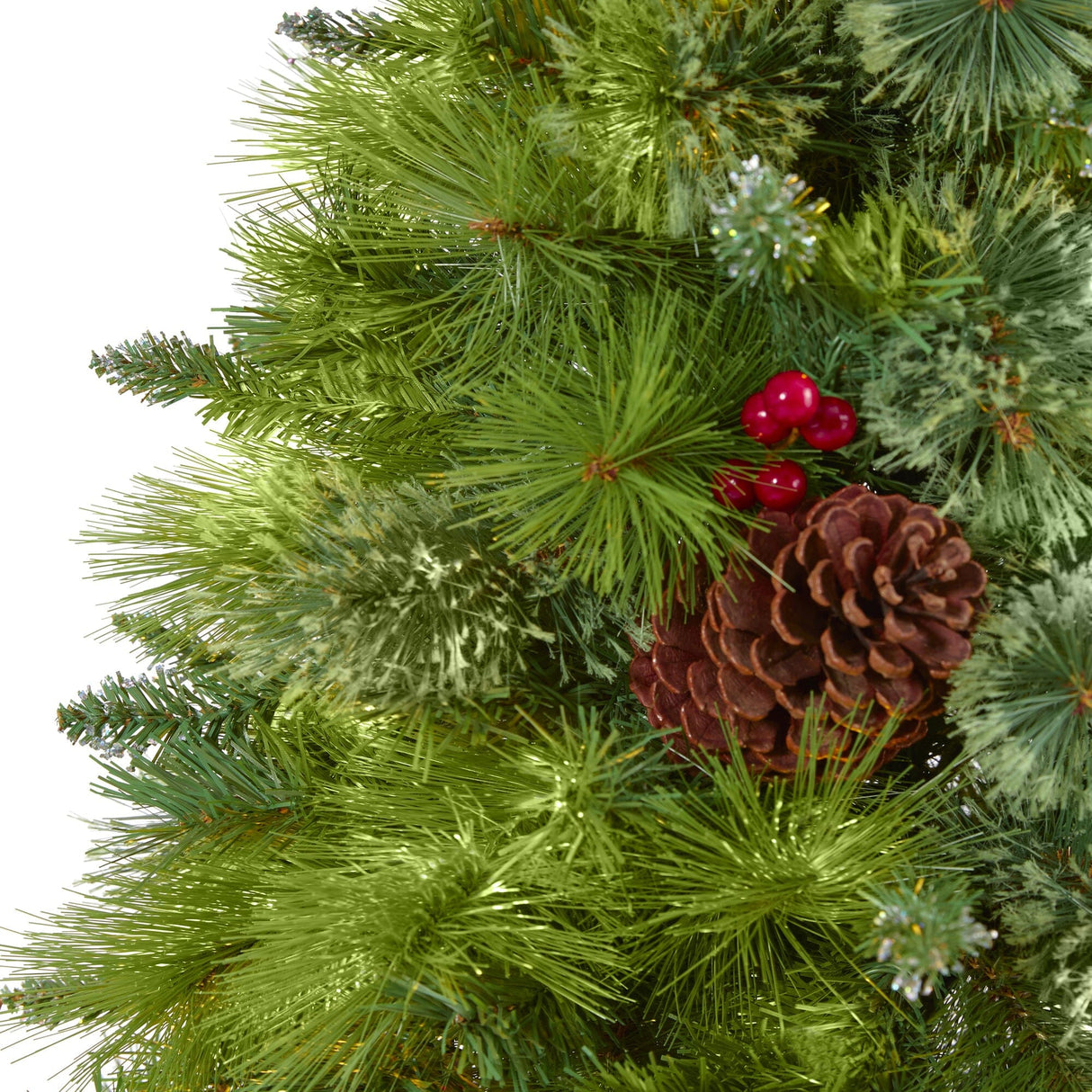 6’ Montana Mixed Pine Artificial Christmas Tree with Pine Cones, Berries and 814 Bendable Branches-Christmas Tree-Parc Decor