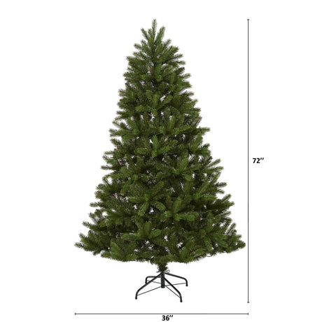 6’ New Haven Spruce “Natural Look” Artificial Christmas Tree with 350 LED Lights-Christmas Tree-Parc Decor