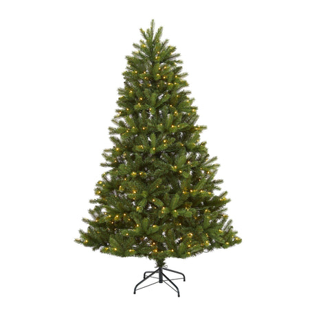 6’ New Haven Spruce “Natural Look” Artificial Christmas Tree with 350 LED Lights-Christmas Tree-Parc Decor