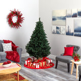 6’ Northern Rocky Spruce Artificial Christmas Tree with 300 Clear Lights and 838 Bendable Branches-Christmas Tree-Parc Decor