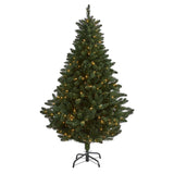 6’ Northern Rocky Spruce Artificial Christmas Tree with 300 Clear Lights and 838 Bendable Branches-Christmas Tree-Parc Decor