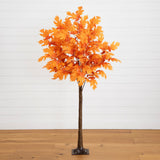 6’ Pre-Lit Autumn Maple Artificial Fall Tree with 300 Warm White LED Lights-Tree-Parc Decor