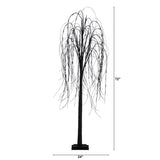 6’ Pre-Lit Halloween Black Willow Artificial Tree with 160 Orange & Purple LED Lights-Tree-Parc Decor