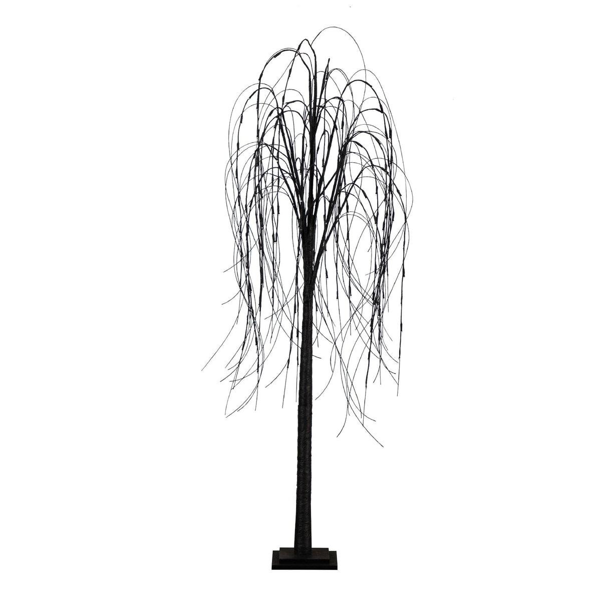 6’ Pre-Lit Halloween Black Willow Artificial Tree with 160 Orange & Purple LED Lights-Tree-Parc Decor