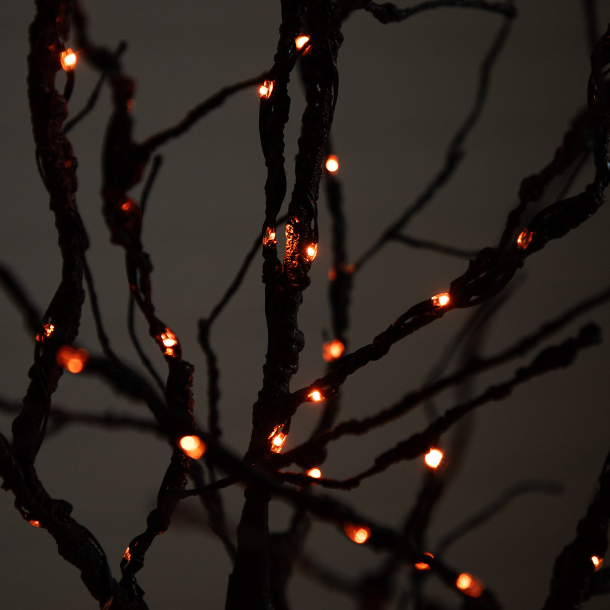 6’ Pre-Lit Halloween Deluxe Black Twig Artificial Tree with 156 Orange & Purple LED Lights-Tree-Parc Decor